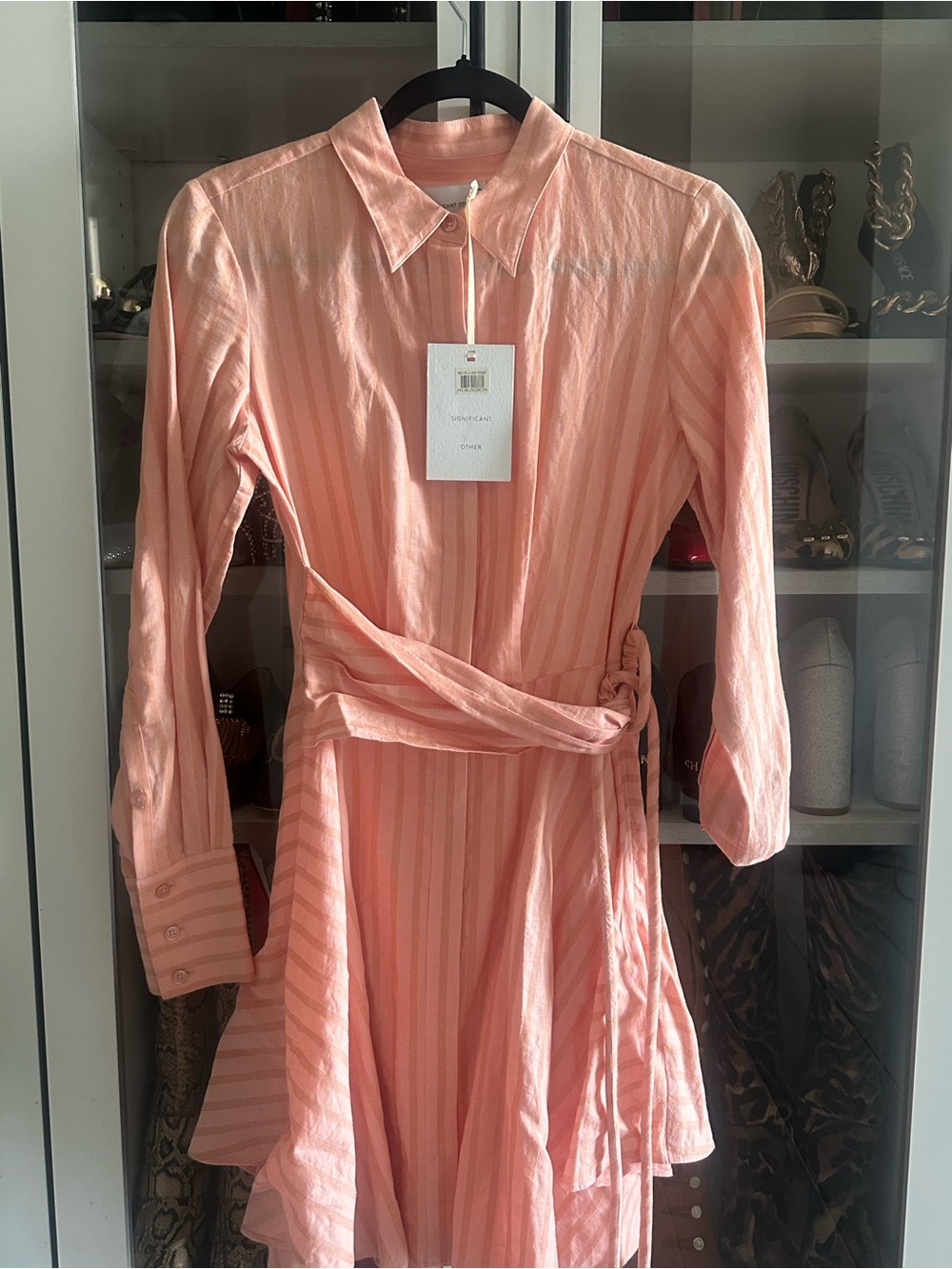 NWT $238 Significant Other Orla Striped buttoned down shirt mini dress sz US 2 - Picture 4 of 9